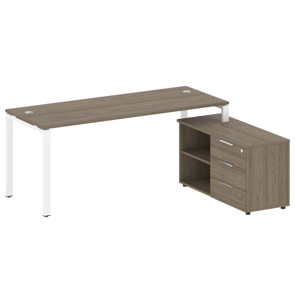 Рабочая станция на П-образном м/к с опорной тумбой правая БП.РС-СТС-2.5 Пр