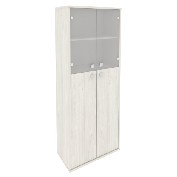 Шкаф высокий широкий (2 средние двери ЛДСП, 2 низкие двери стекло) Л.СТ-1.7