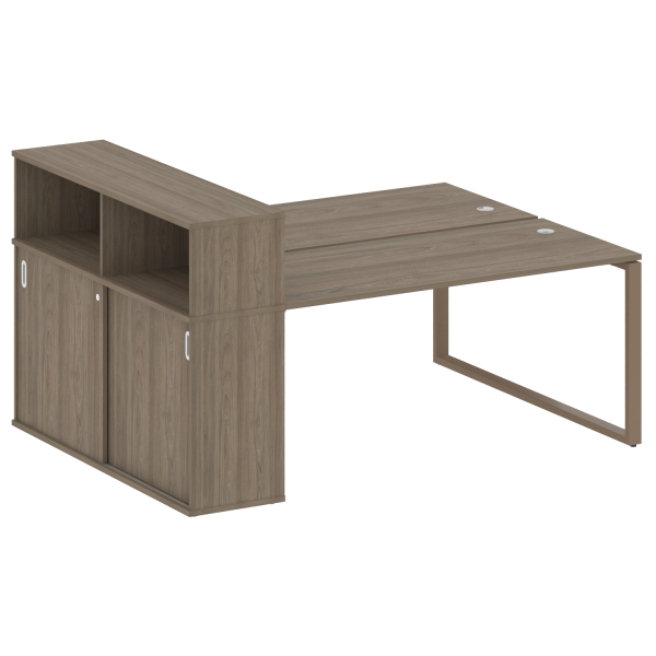 Рабочая станция на О-образном м/к с опорным шкафом-купе БО.РС-СШК-2.4