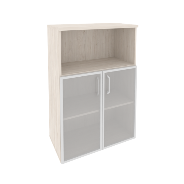 Шкаф средний широкий (2 низких фасада стекло в раме) O.ST-2.2R