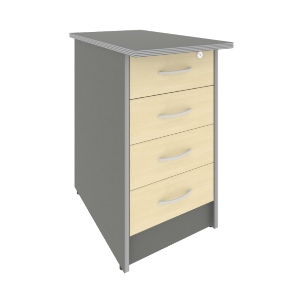 Тумба приставная (4 ящика фолдинг, с замком) А.ТП-4.2F