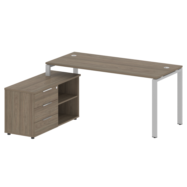 Рабочая станция на П-образном м/к с опорной тумбой левая БП.РС-СТС-2.4 Л