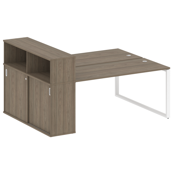Рабочая станция на О-образном м/к с опорным шкафом-купе БО.РС-СШК-2.4