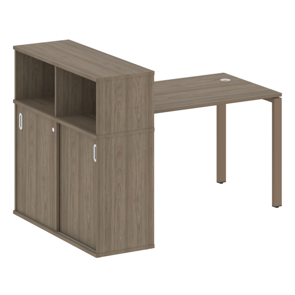 Стол письменный на П-образном м/к с опорным шкафом-купе БП.РС-СШК-3.2