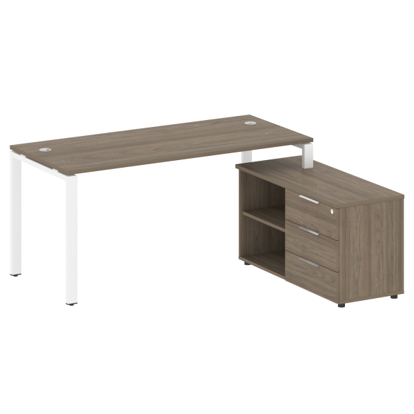 Рабочая станция на П-образном м/к с опорной тумбой правая БП.РС-СТС-2.4 Пр