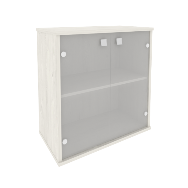 Шкаф низкий широкий (2 низкие двери стекло) Л.СТ-3.2