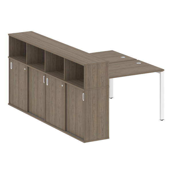 Рабочая станция на П-образном м/к с опорным шкафом-купе БП.РС-СШК-4.2