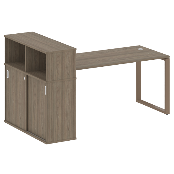 Стол письменный на О-образном м/к с опорным шкафом-купе БО.РС-СШК-3.4