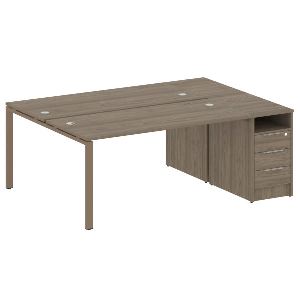 Рабочая станция на П-образном м/к с опорной тумбой БП.РС-СТП-2.4