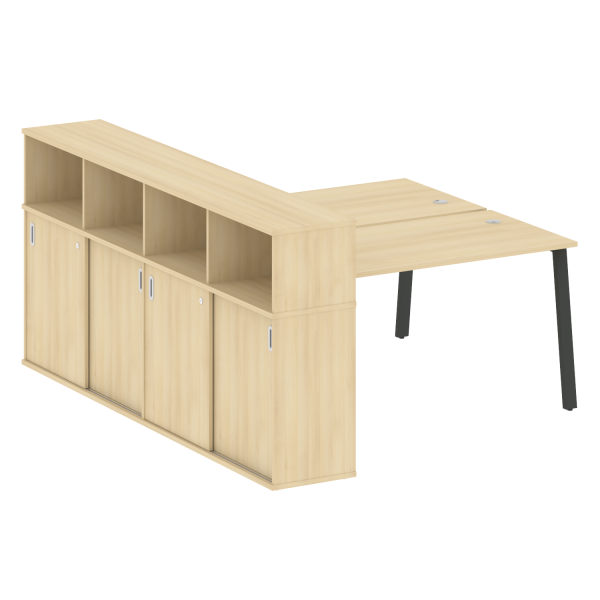 Рабочая станция на А-образном м/к с опорным шкафом-купе БА.РС-СШК-4.3