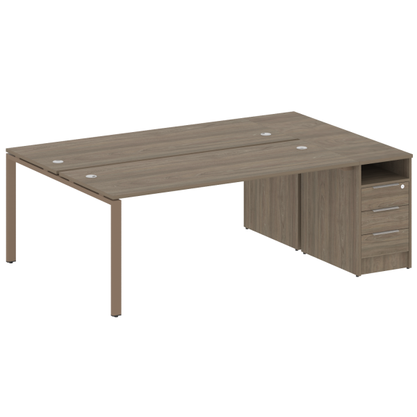 Рабочая станция на П-образном м/к с опорной тумбой БП.РС-СТП-2.5