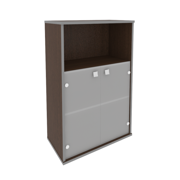 Шкаф средний широкий (2 низкие двери стекло) Л.СТ-2.2