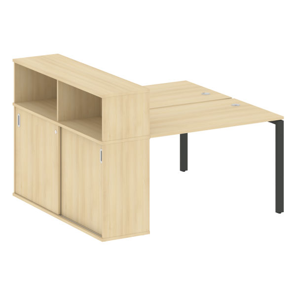 Рабочая станция на П-образном м/к с опорным шкафом-купе БП.РС-СШК-2.2