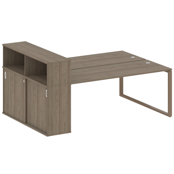 Рабочая станция на О-образном м/к с опорным шкафом-купе БО.РС-СШК-2.5