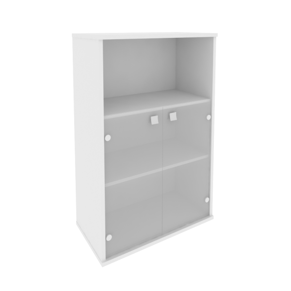 Шкаф средний широкий (2 низкие двери стекло) Л.СТ-2.2