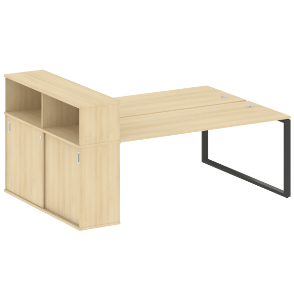 Рабочая станция на О-образном м/к с опорным шкафом-купе БО.РС-СШК-2.5
