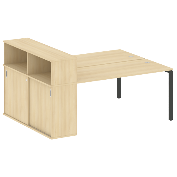 Рабочая станция на П-образном м/к с опорным шкафом-купе БП.РС-СШК-2.4