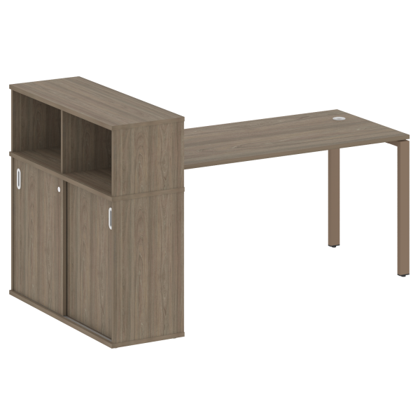 Стол письменный на П-образном м/к с опорным шкафом-купе БП.РС-СШК-3.4