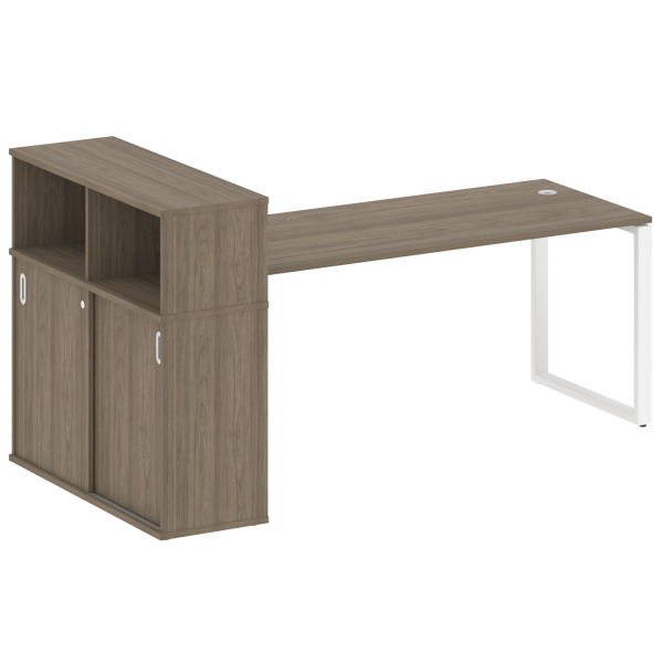 Стол письменный на О-образном м/к с опорным шкафом-купе БО.РС-СШК-3.5