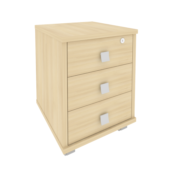 Тумба подкатная (3 ящика, с замком) Л.ТМ-3