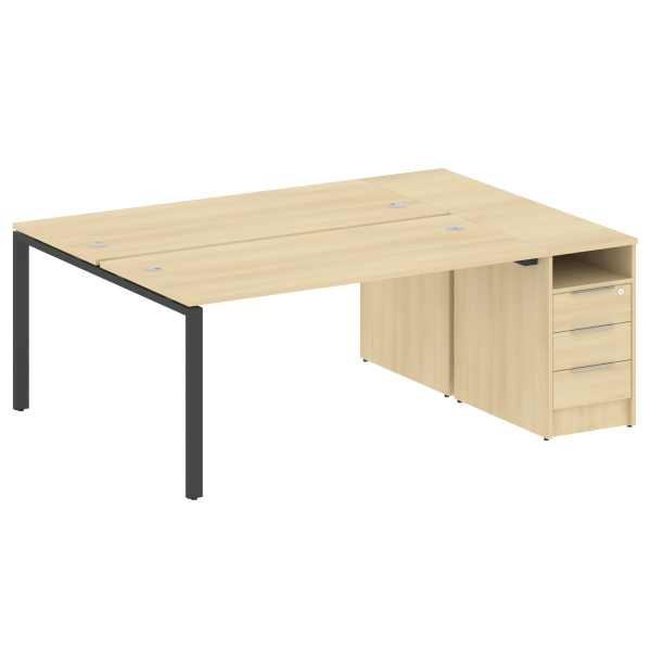 Рабочая станция на П-образном м/к с опорной тумбой БП.РС-СТП-2.4