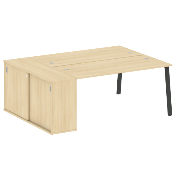 Рабочая станция на А-образном м/к с опорным шкафом-купе БА.РС-СШК-1.4