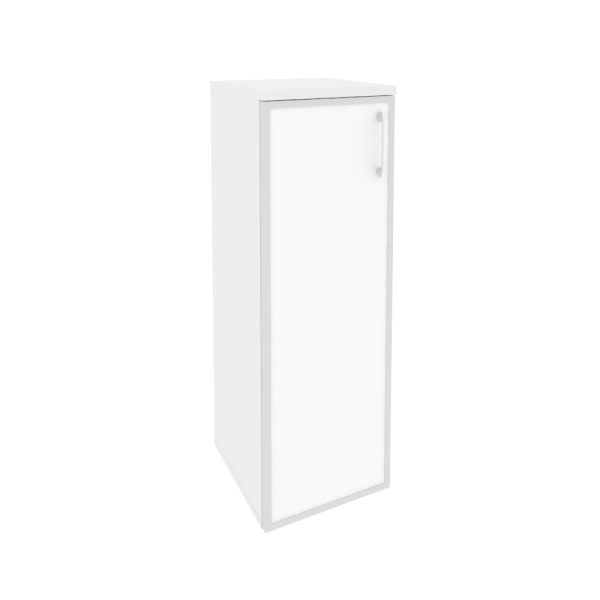 Шкаф средний узкий левый (1 средний фасад стекло лакобель в раме) O.SU-2.4R(L) white/black