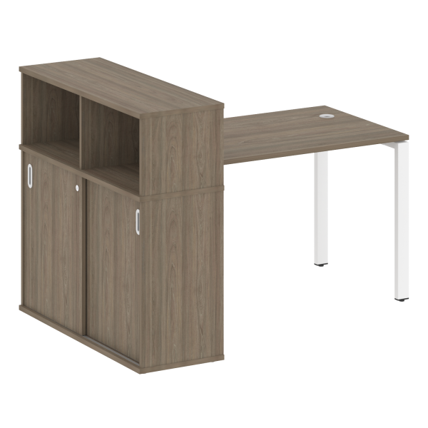 Стол письменный на П-образном м/к с опорным шкафом-купе БП.РС-СШК-3.2