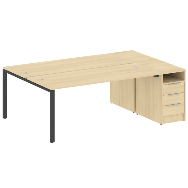 Рабочая станция на П-образном м/к с опорной тумбой БП.РС-СТП-2.5