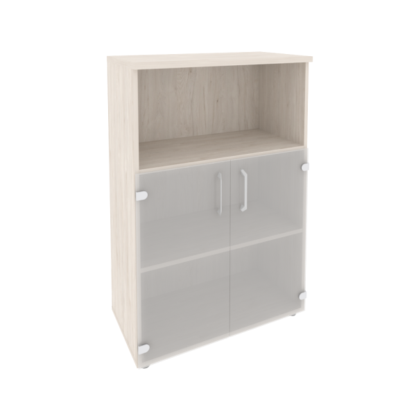 Шкаф средний широкий (2 низких фасада стекло) O.ST-2.2