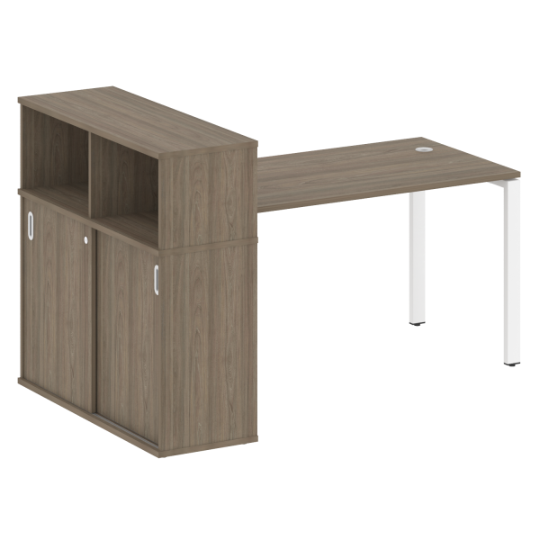 Стол письменный на П-образном м/к с опорным шкафом-купе БП.РС-СШК-3.3