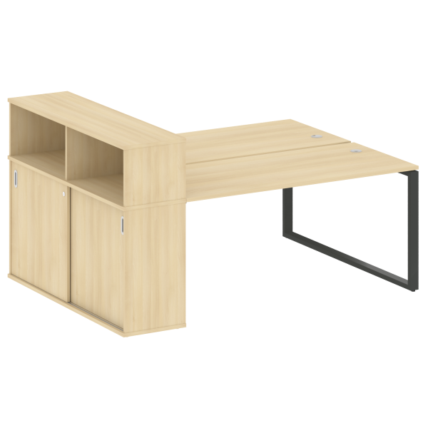 Рабочая станция на О-образном м/к с опорным шкафом-купе БО.РС-СШК-2.4