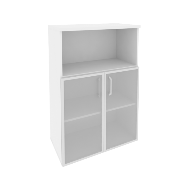 Шкаф средний широкий (2 низких фасада стекло в раме) O.ST-2.2R