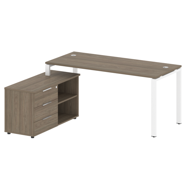 Рабочая станция на П-образном м/к с опорной тумбой левая БП.РС-СТС-2.4 Л