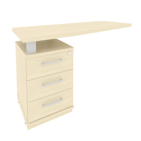 Тумба приставная с топом для прямоугольного стола левая (определяется в зависимости от стороны стола KTP-2 (L)