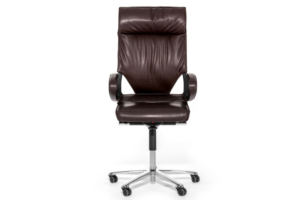 MODUS КРЕСЛО КОЖА,С ПОДГОЛ. ШОКОЛАД 284/81 87/89 dunkel braun frame and armrest cromiu