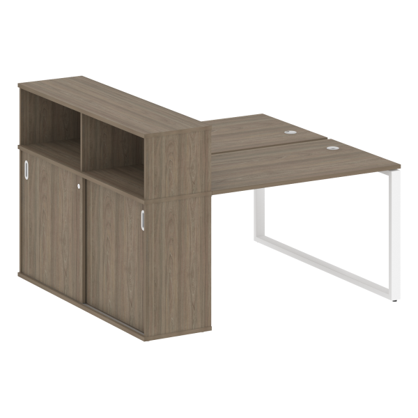 Рабочая станция на О-образном м/к с опорным шкафом-купе БО.РС-СШК-2.2