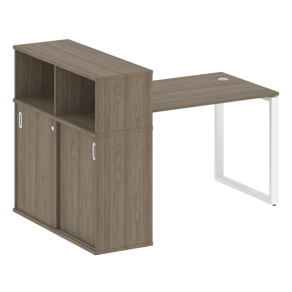 Стол письменный на О-образном м/к с опорным шкафом-купе БО.РС-СШК-3.2