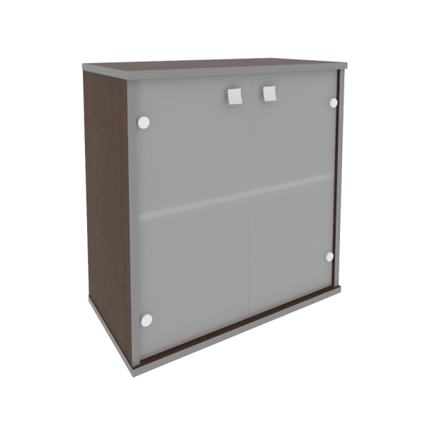 Шкаф низкий широкий (2 низкие двери стекло) Л.СТ-3.2