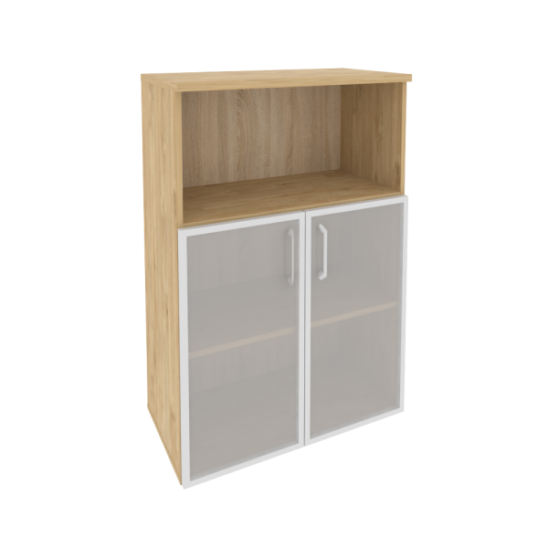 Шкаф средний широкий (2 низких фасада стекло в раме) O.ST-2.2R