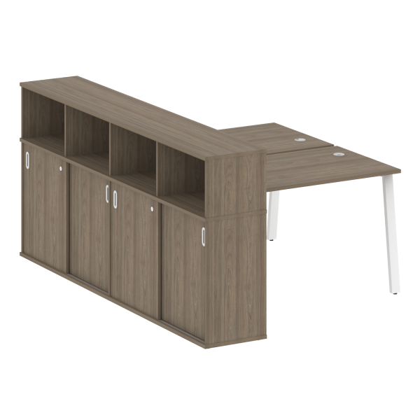 Рабочая станция на А-образном м/к с опорным шкафом-купе БА.РС-СШК-4.2