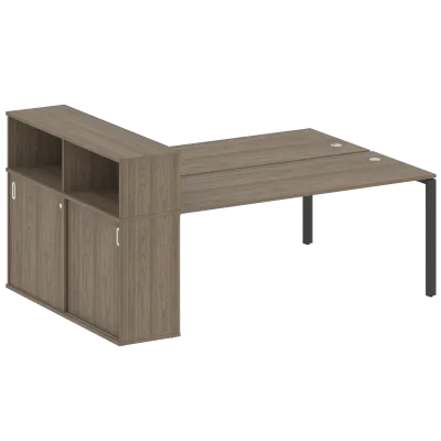 Рабочая станция на П-образном м/к с опорным шкафом-купе БП.РС-СШК-2.5
