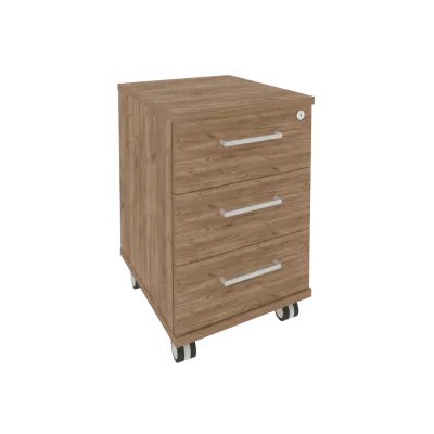 Тумба мобильная (3 ящика, центральный замок) KTM-1