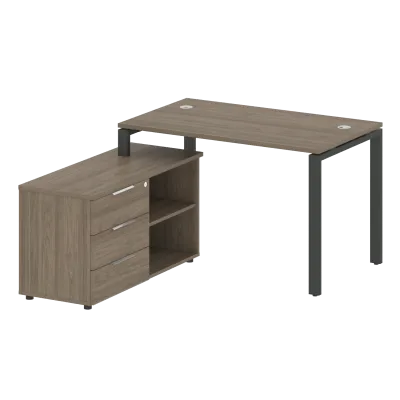 Рабочая станция на П-образном м/к с опорной тумбой левая БП.РС-СТС-2.2 Л