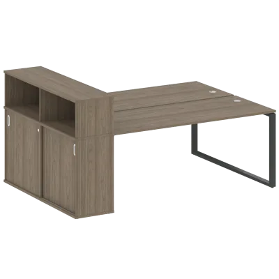 Рабочая станция на О-образном м/к с опорным шкафом-купе БО.РС-СШК-2.5