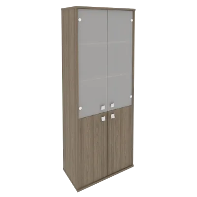 Шкаф высокий широкий (2 низкие двери ЛДСП, 2 средние двери стекло) Л.СТ-1.2