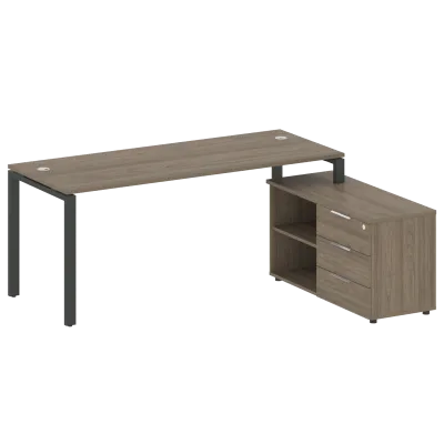 Рабочая станция на П-образном м/к с опорной тумбой правая БП.РС-СТС-2.5 Пр