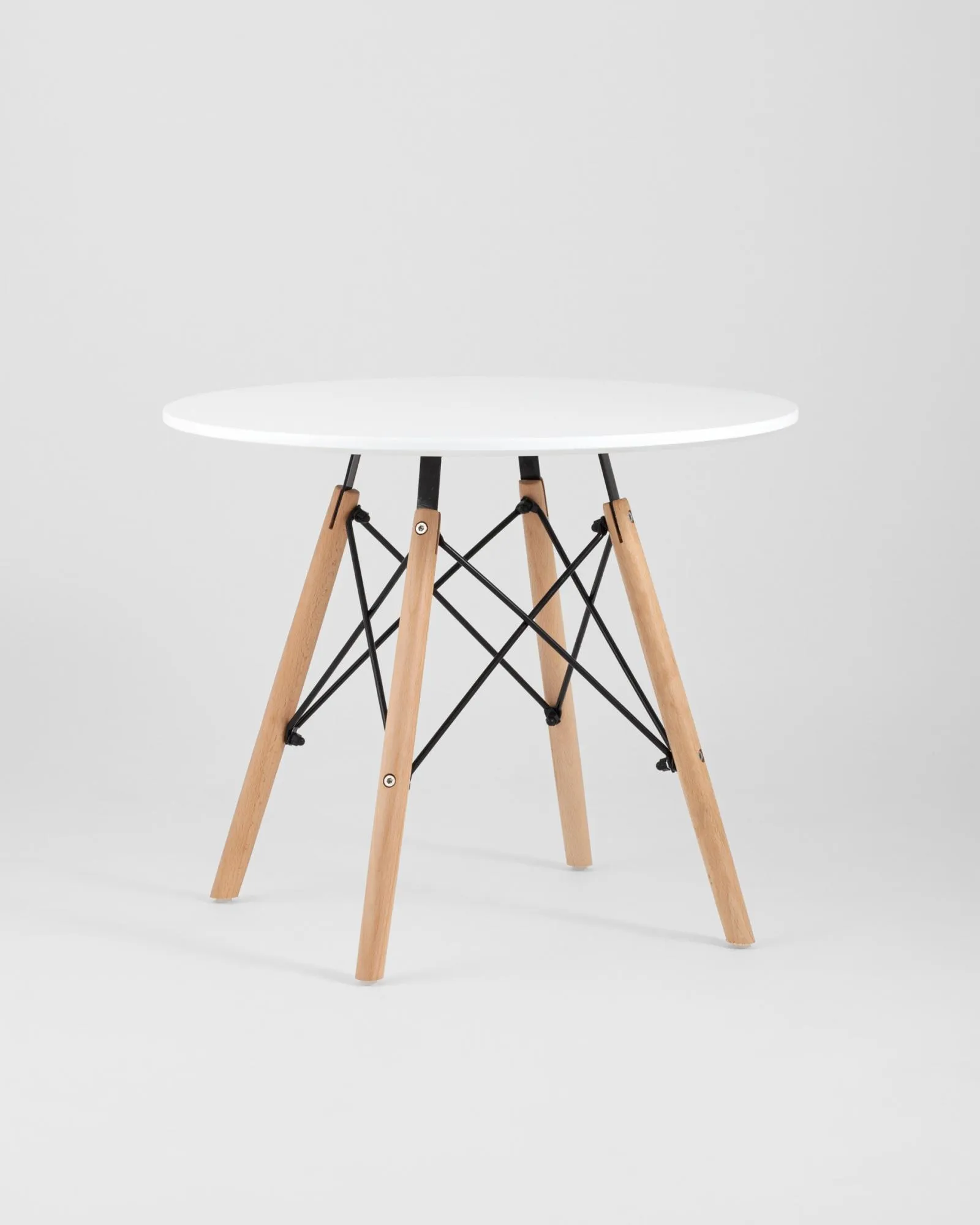 Стол круглый EAMES DSW SMALL D=60, белый на дер. ножках УТ000002115