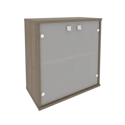 Шкаф низкий широкий (2 низкие двери стекло) Л.СТ-3.2