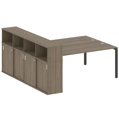 Рабочая станция на П-образном м/к с опорным шкафом-купе БП.РС-СШК-4.5